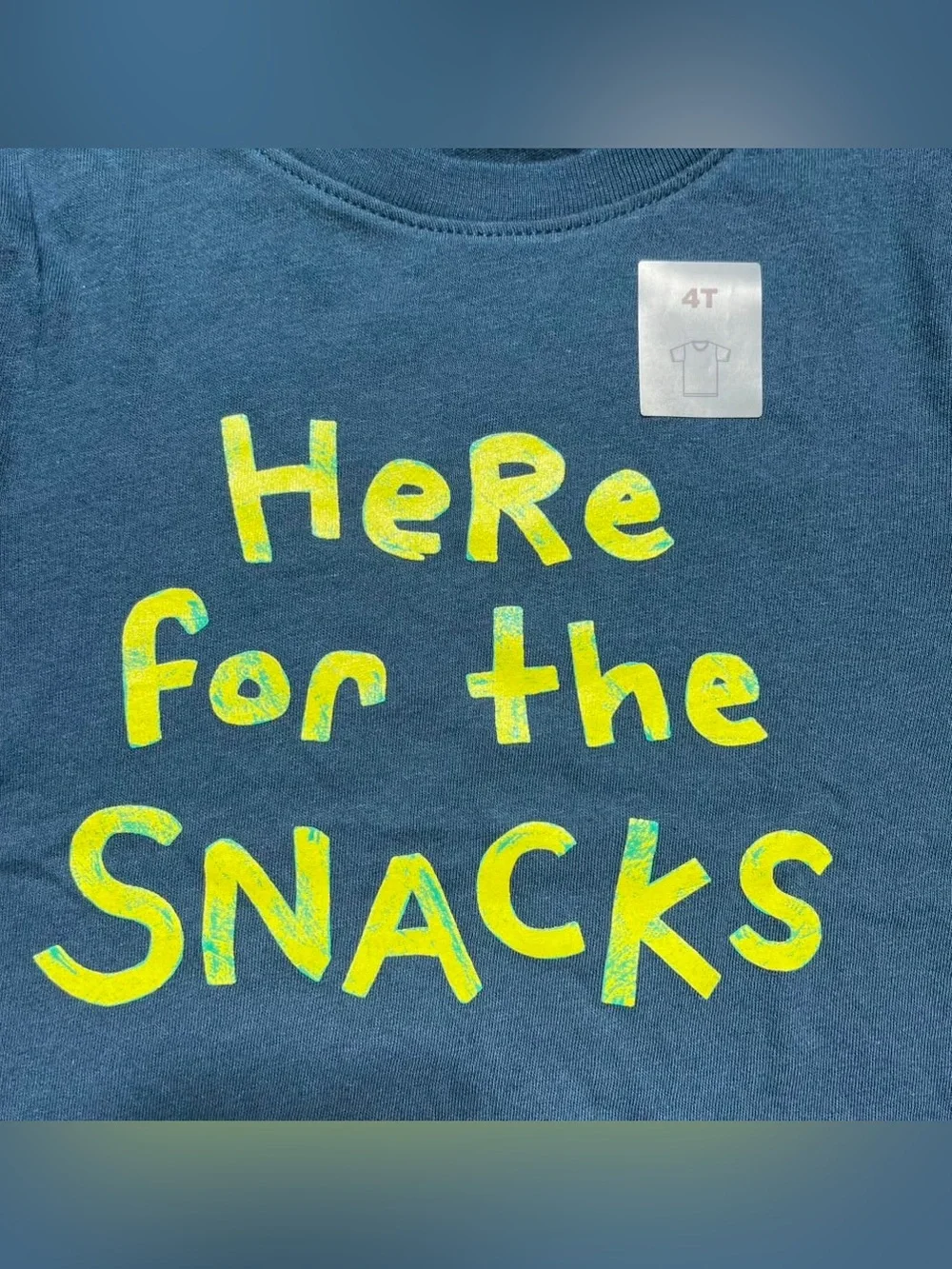 Old Navy Boys Here For The Snacks Short Sleeve Graphic Tee Size 4T Dark Teal